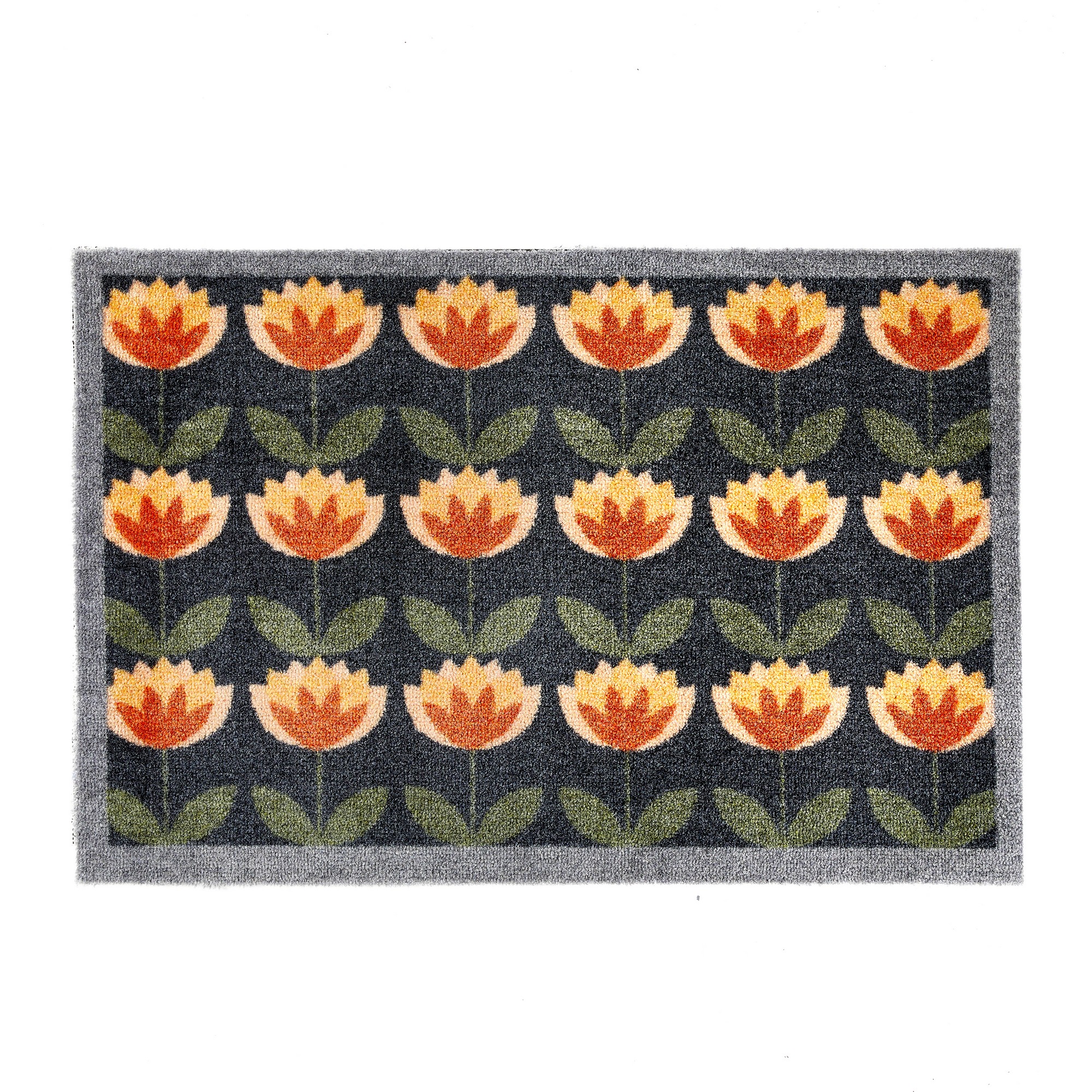 My Retro Floral Washable Anti Slip Doormat In Multi